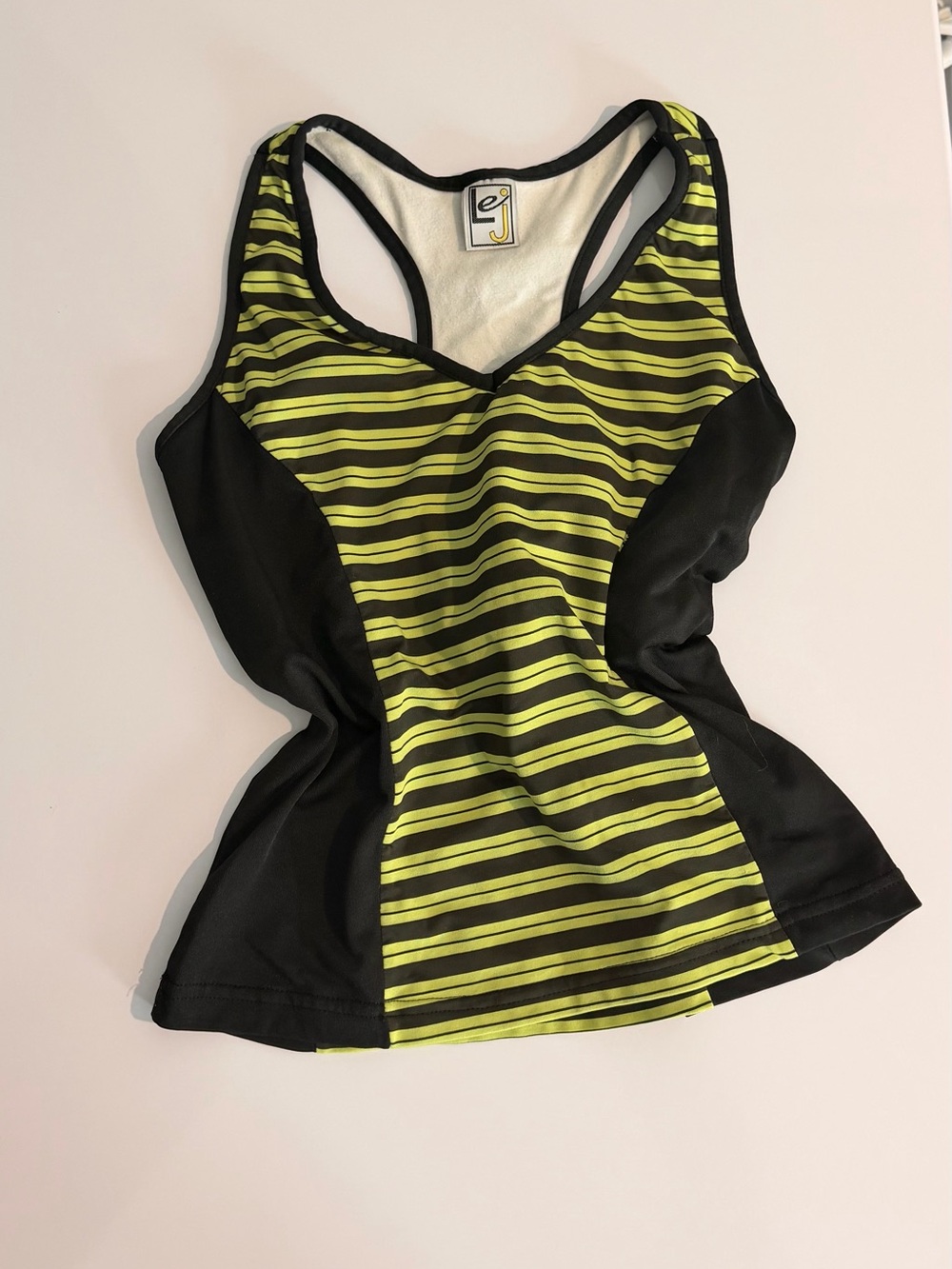 Vintage Women's Lime Stripe & Black Racerback workout top
